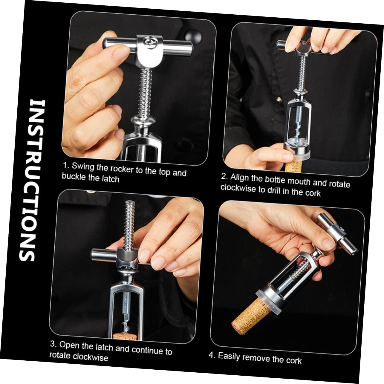 Wine Bottle Corkscrew Sturdy Zinc Alloy Bottle Opener Set