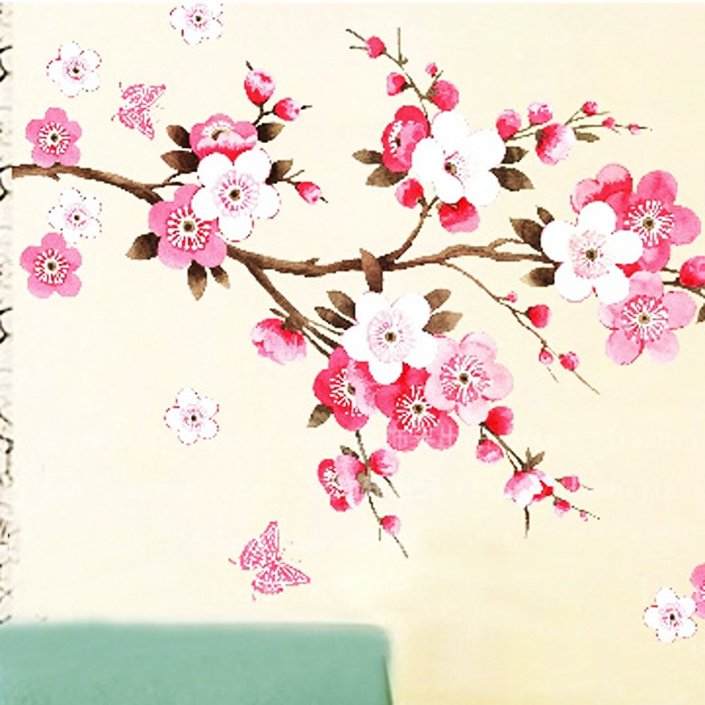 Amazon｜Queen Trading 壁には、梅の蝶の壁の装飾の壁紙シール  
