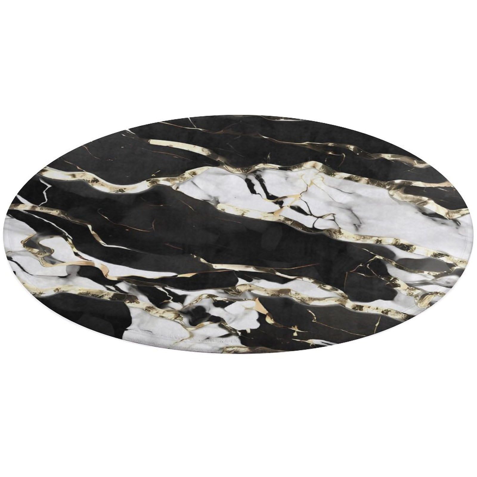 Tapis de porte rond texture marbre haut de gamme pour une décoration de chambre raffinée