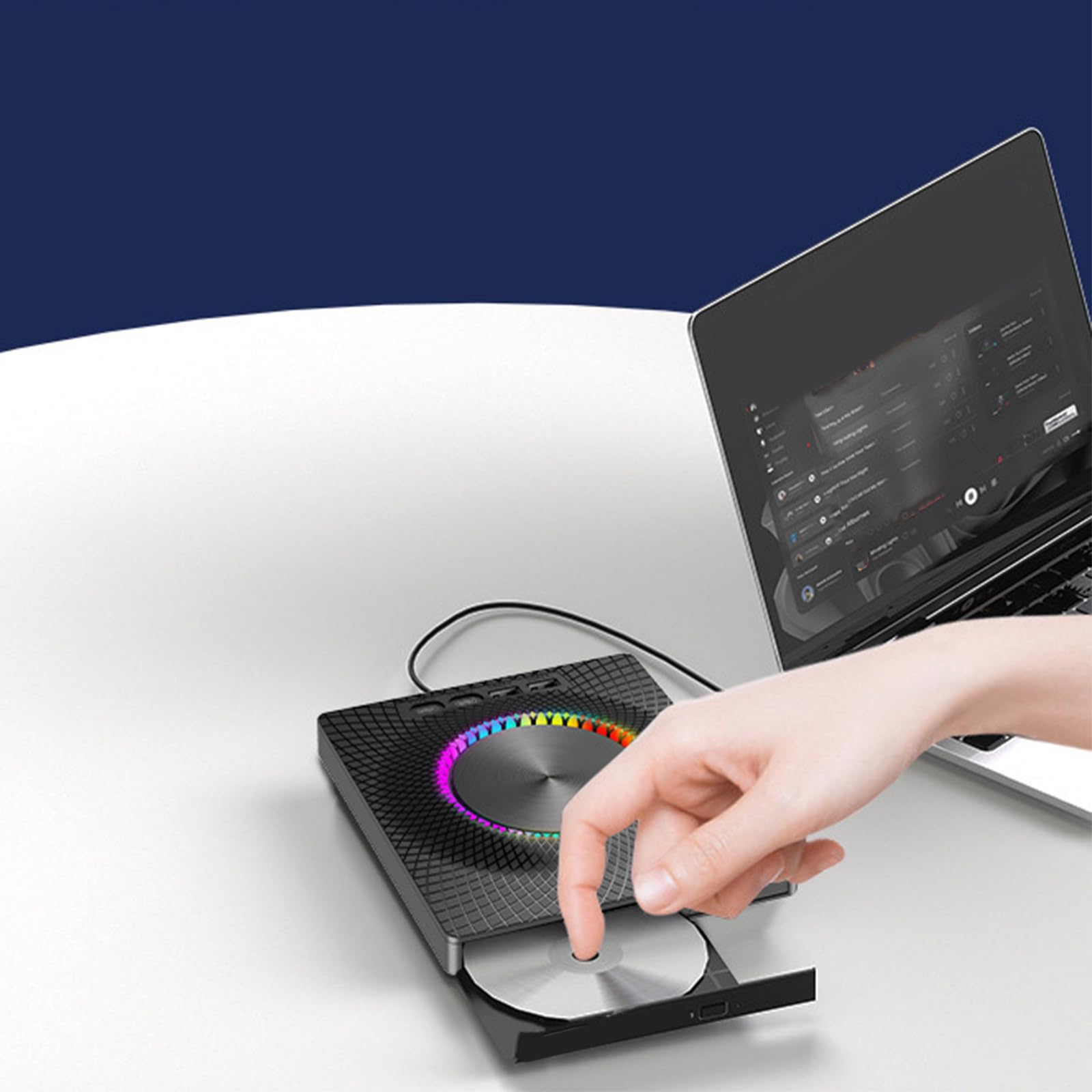 Unidad de disco externa portátil con conexión USB 3.0 y tipo C para una rápida transferencia de datos y grabación de discos para viajeros