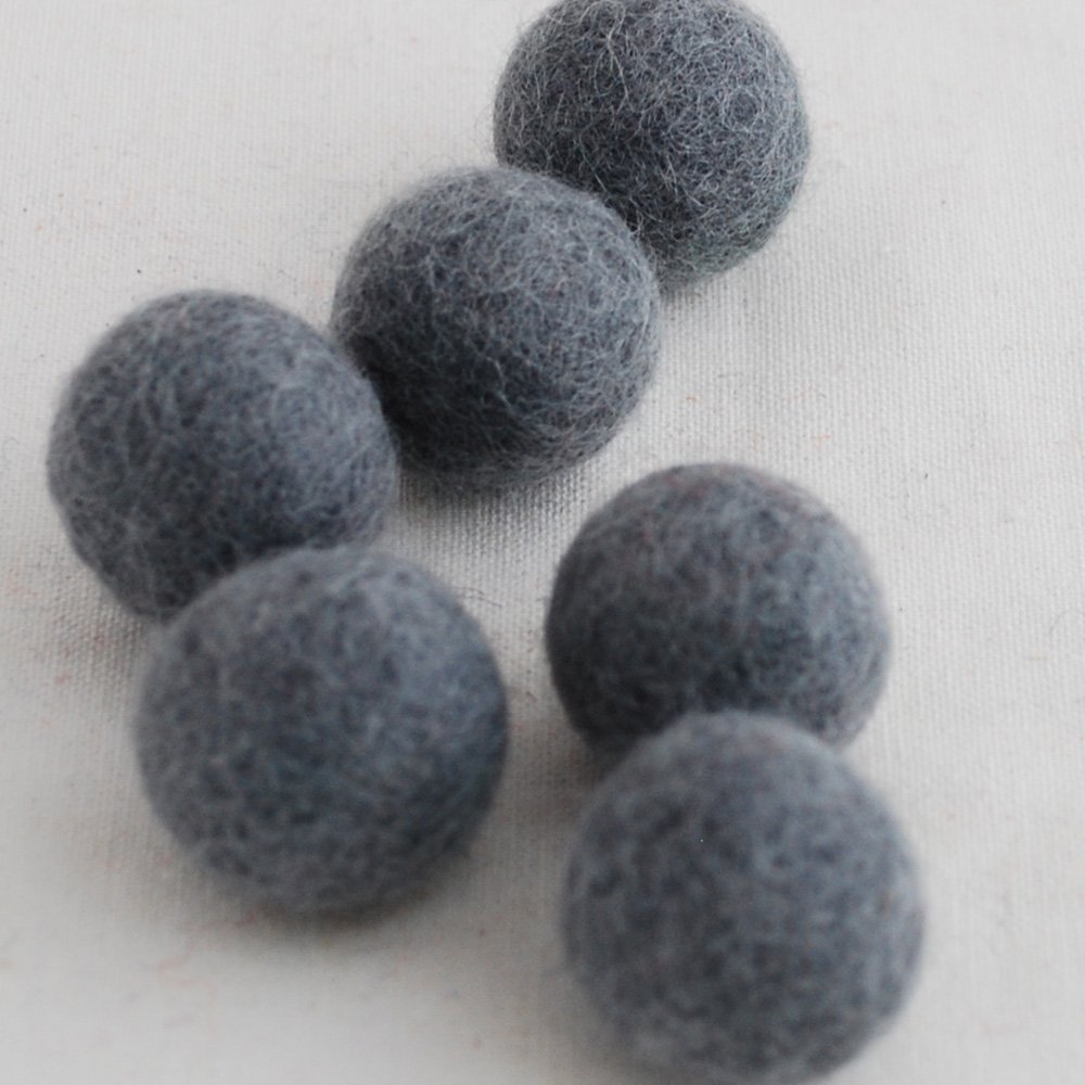 Oriental Direct Battleshipgrey 100% Wool Felt Balls 2.5Cm- 10 Count - Battleship Grey