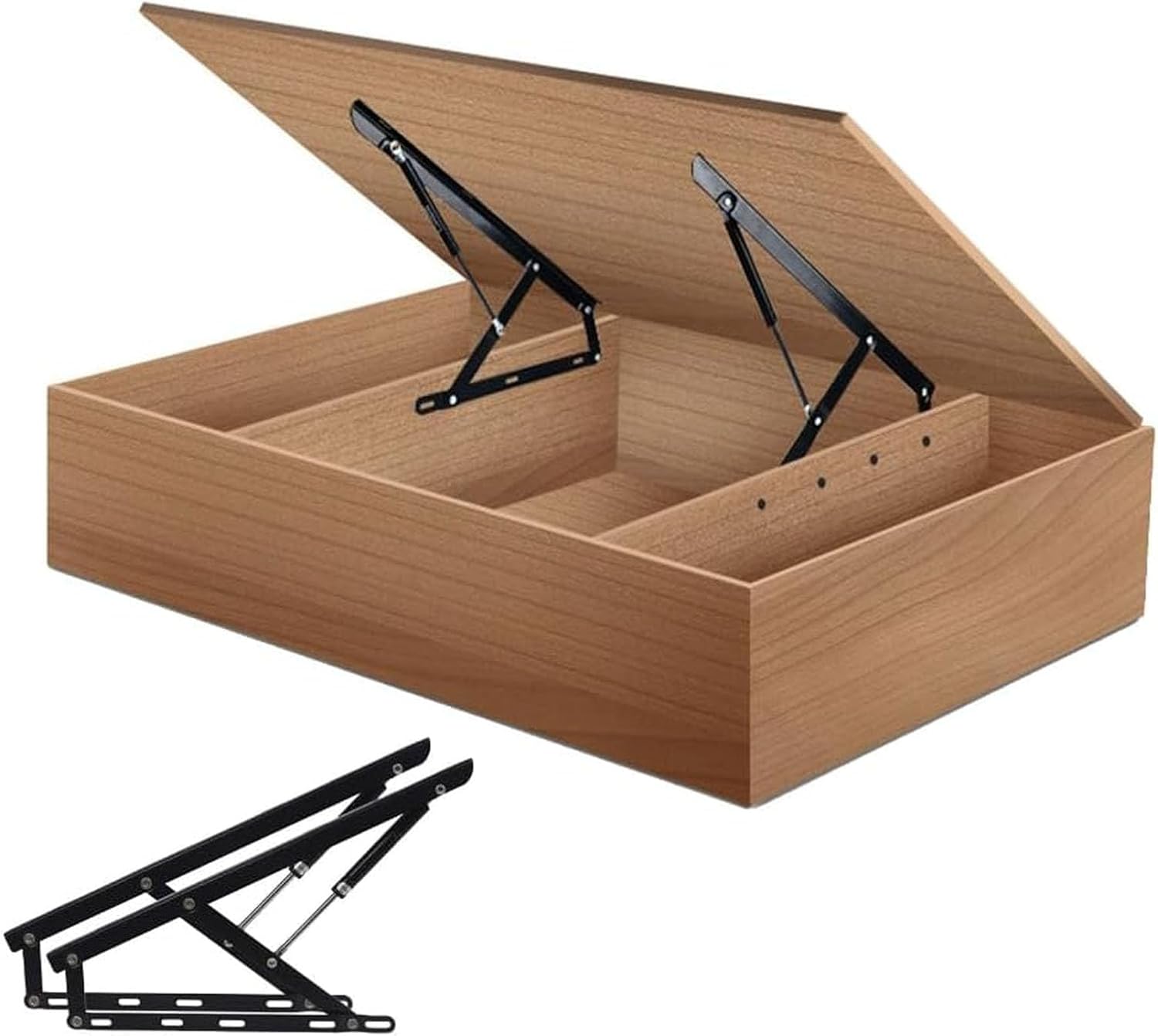 Gas Springs Furniture Hinge Spring Hinges Folding Lift Up Mechanism, for Heavy Bed Boxes - 2 Pack Pneumatic Bed Lifting Springs