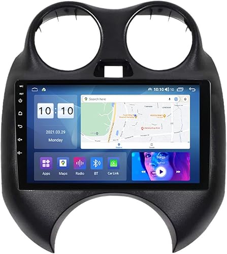 Android 12 estéreo para coche para Nissan marzo 2010-2013 9 pulgadas HD pantalla táctil capacitiva multimedia radio, con Bluetooth, USB, Fm, GPS Navi