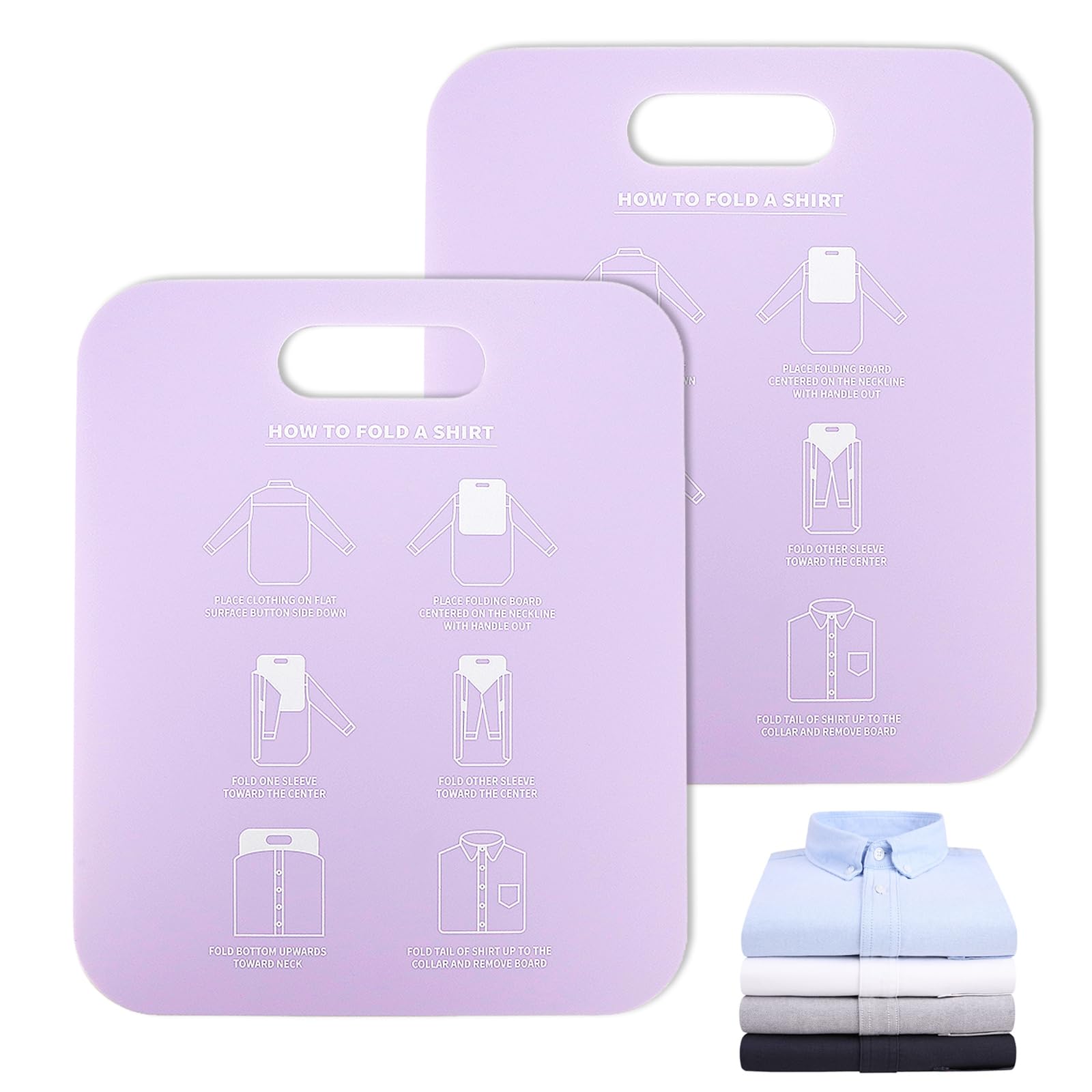 2 tablas plegables para camisas y carpetas de lavandería de plástico duradero para el hogar