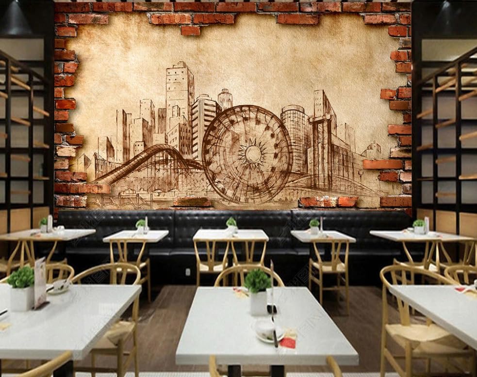 Papier peint intissé restaurant grand format pour masquer défauts - 2