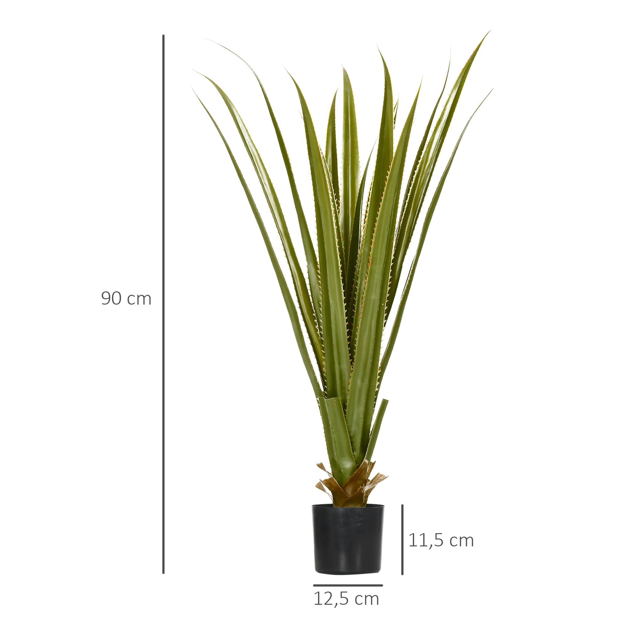 HOMCOM Dekor. sztuczne rośliny Agawa sukulent w doniczce do domu 90cm