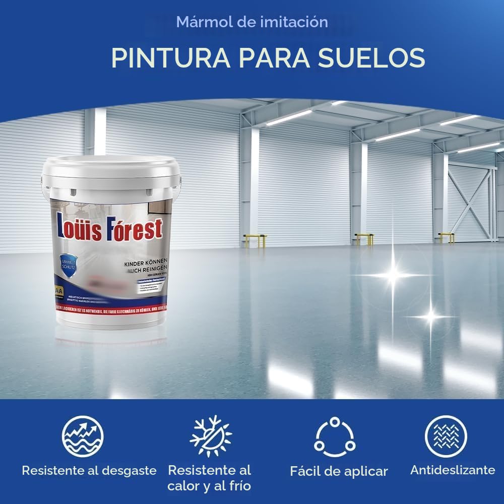 Pintura epoxi de color arena para pisos, pintura epoxi Louis Forest Fl-oor Pa-int, pintura de piso epoxi para hormigón, efecto mármol de alto brillo, revestimiento de pisos Epo-xy, garaje