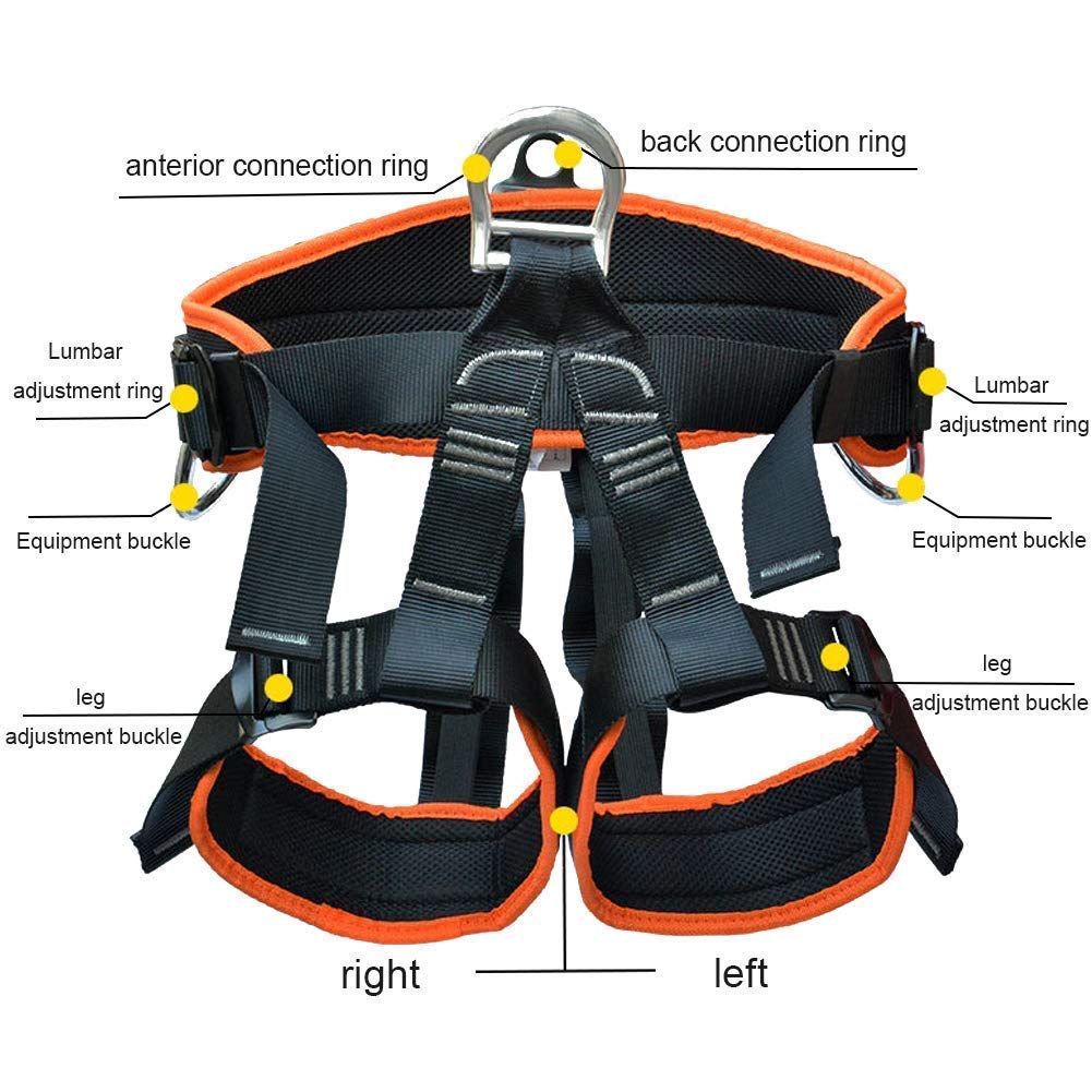 SwaYve Arnés de Seguridad para Protección Contra Caídas, Kit de Arnés de Medio Cuerpo, Arnés de Escalada para Cepillos de Pared, Exteriores, Construcción/Orange