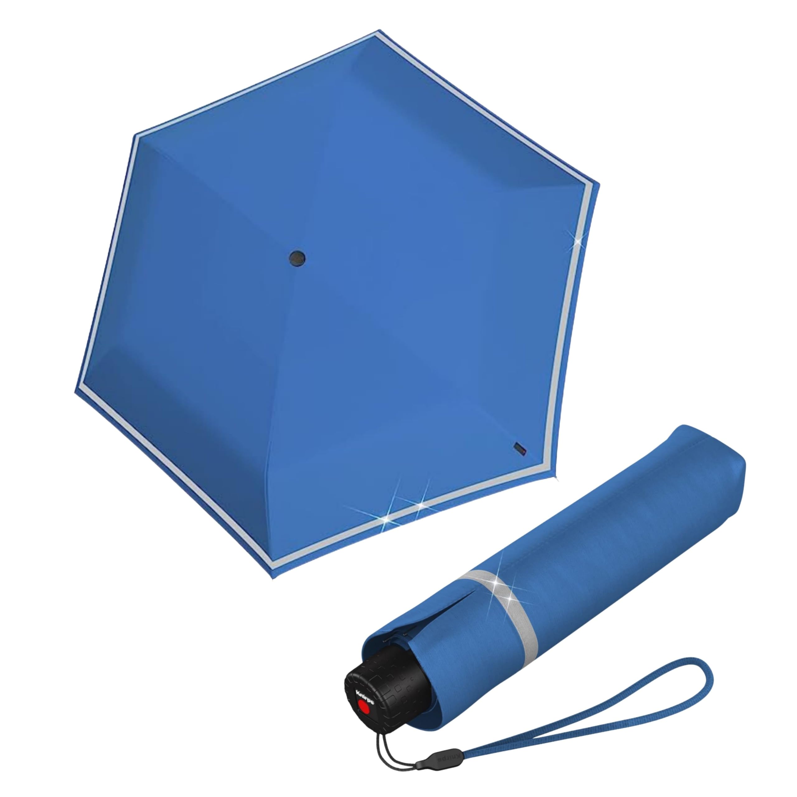 Knirps Rookie Manual Rain Umbrella for Elementary and Middle School Kids – 35.4" Canopy with Reflective Safety Stripe, Carrying Case Included
