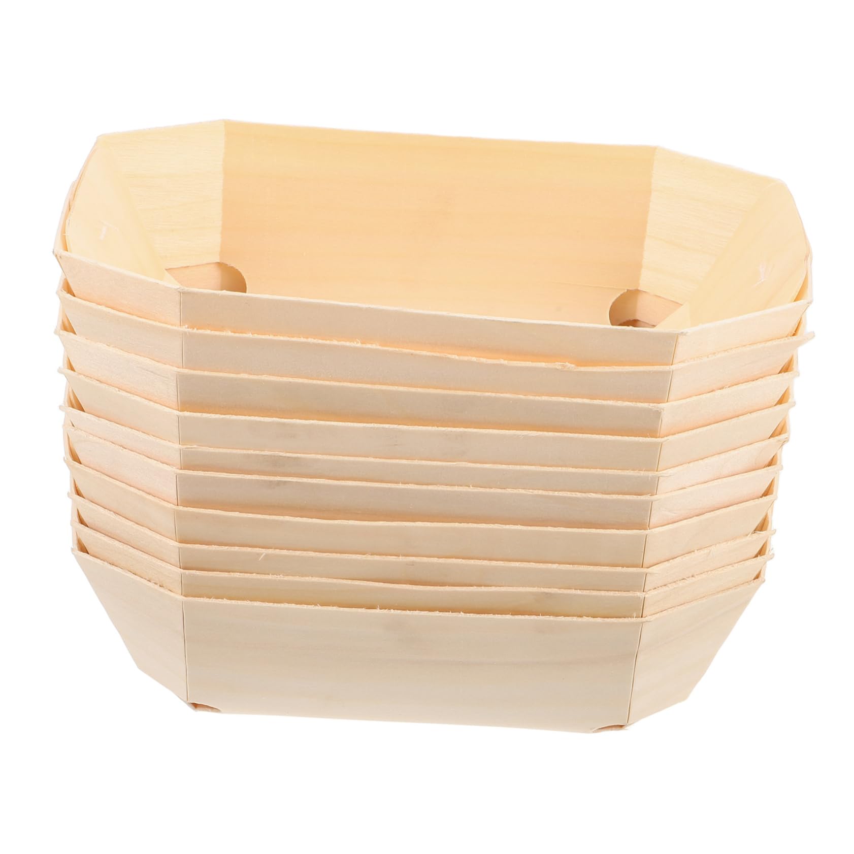 BRIGHTFUFU 10pcs Wooden Sushi Boat Packing Box Natural Wood Sushi Takeaway Box Lid Versatile Food Serving Trays for Sushi Cakes Breads