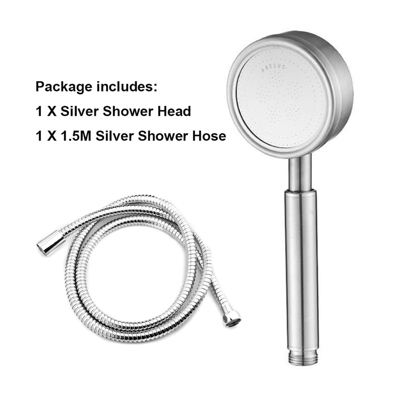 Soffione doccia in acciaio inox Soffione doccia ad alta pressione resistente alla caduta(Silver)