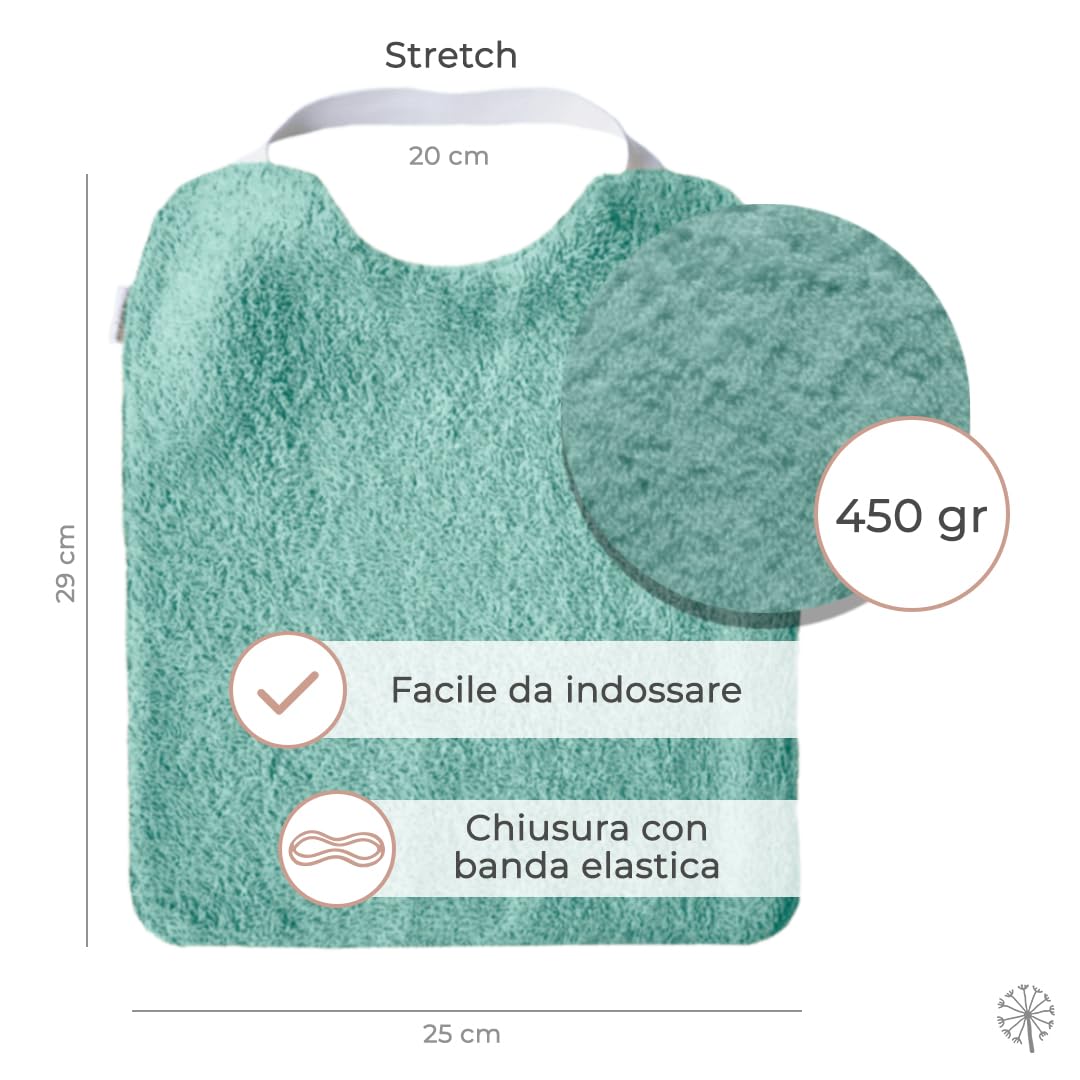 MIMUSELINA Bavaglini Asilo con Elastico Confezione da 5 - Bavaglini Impermeabili con Elastico in Spugna per Asilo e per Promuovere l’Autonomia - Bavaglini Grandi Lavabili con Interno Impermeabile