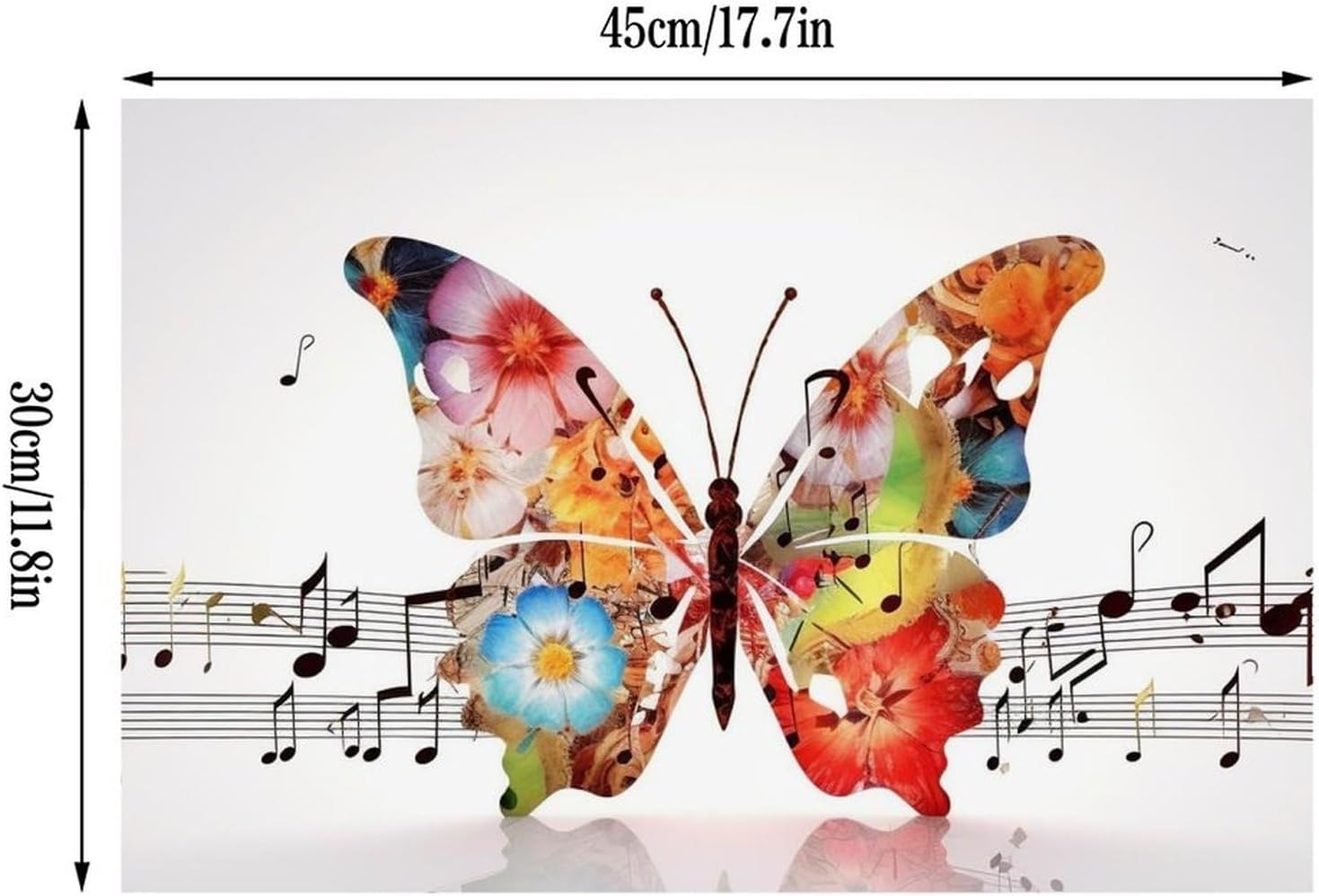 Music Butterfly Placemats for Kitchen, Personalized Table Mat for Restaurant, Rectangle Place Mats for Weddings, Lightweight Food Mat 30x45cm for Party, Hotel, Dining Table image 2