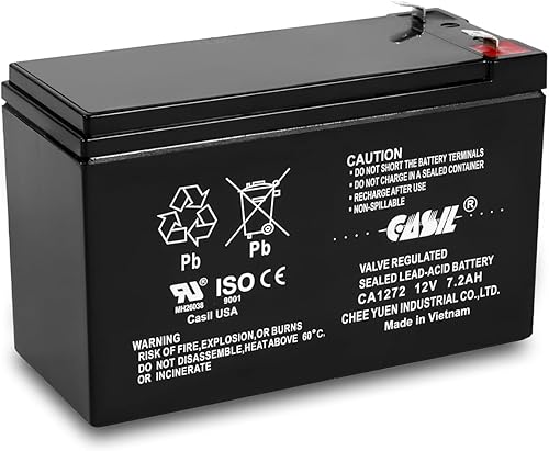 Casil Batería de repuesto de 12V 7.2Ah compatible con alarma First Alert ADT
