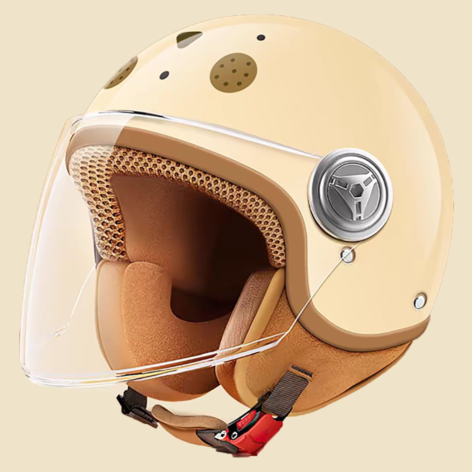 Medio Casco Infantil con Visera Solar, Casco De Moto Infantil, Casco De Scooter Certificado ECE 22.06 para Niños Y Niñas De 3 A 15 Años, Talla Única