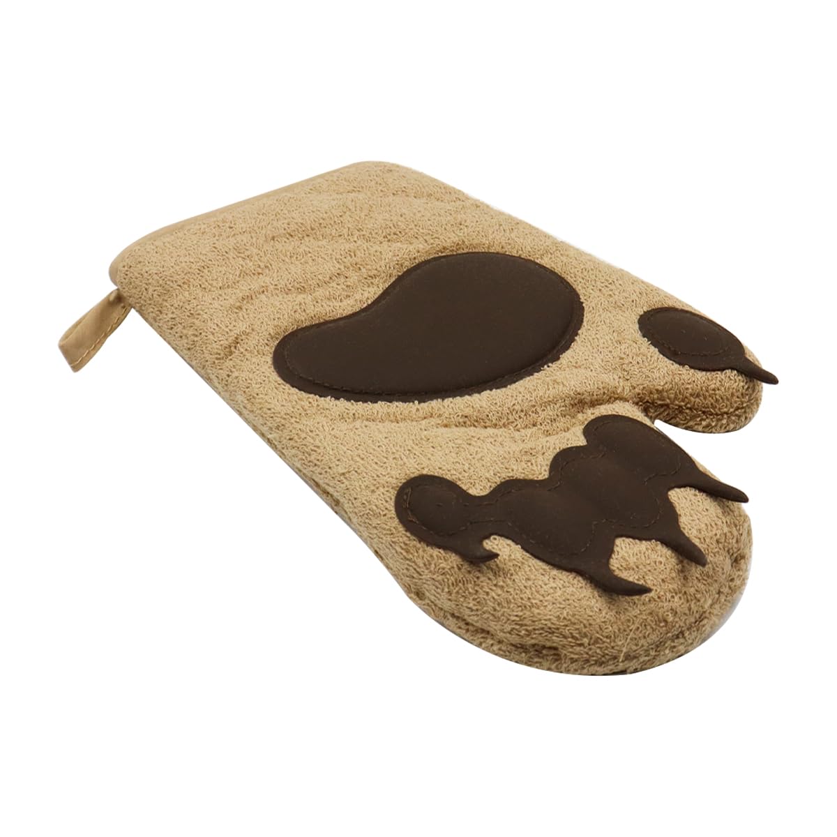 Alnicov 1 Paio di Guanti da Cucina Resistenti al Calore con Fodera in Cotone Trapuntato con Design Marrone per Grigliare Cottura al Forno per Barbecue