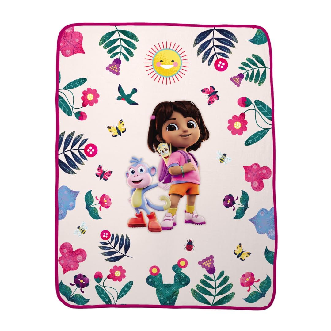 Franco Dora The Explorer Kids Bedding Super Soft Plus Cozy Throw, 46 in x 60 in, (100% Officially Licensed)