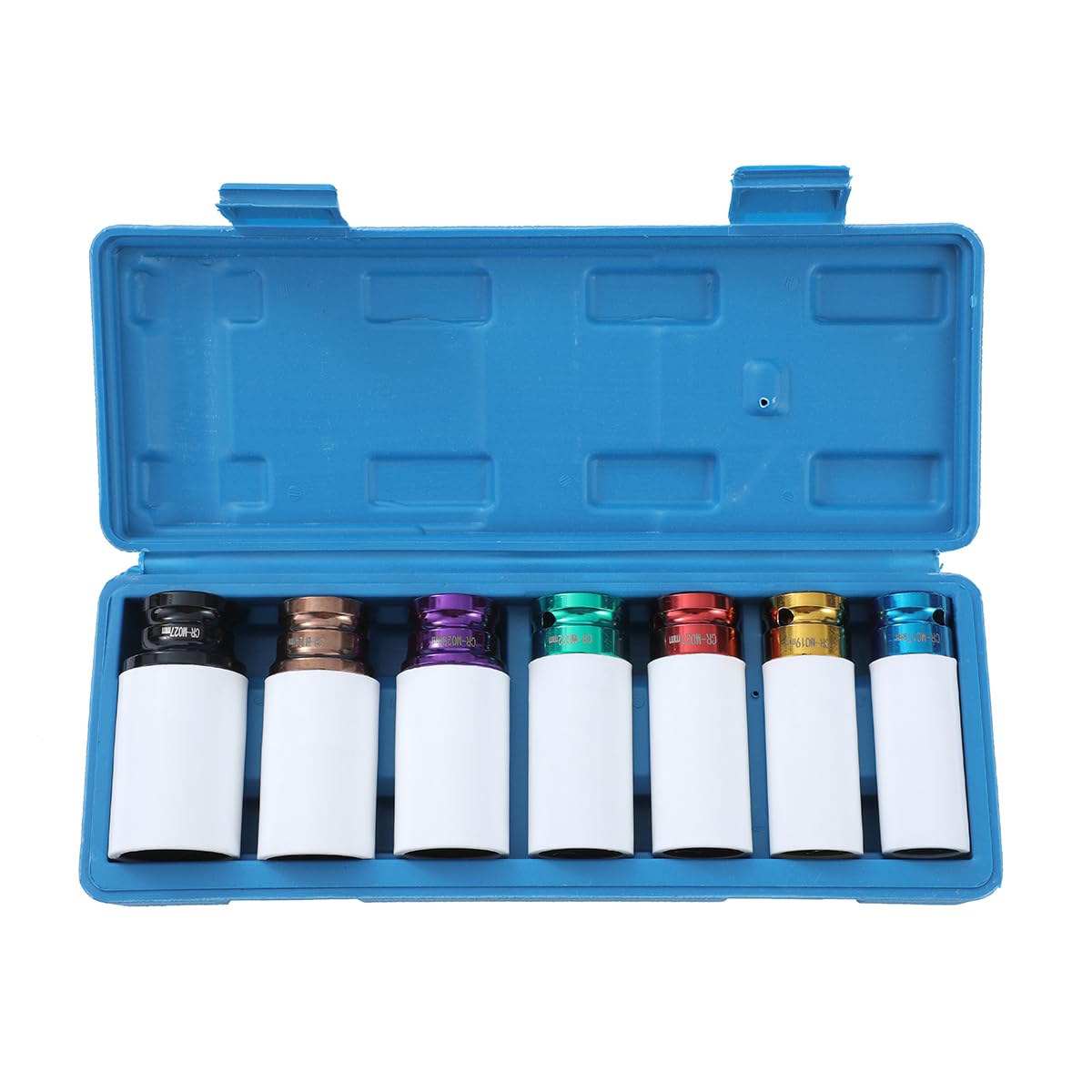 TOPWAY 1/2" Jeu de Douilles à Chocs pour Jantes Aluminium 7 Pièces 17/19/21/22/23/24/27mm, Acier au Chrome Vanadium, Outil de Réparation Automobile pour Garage