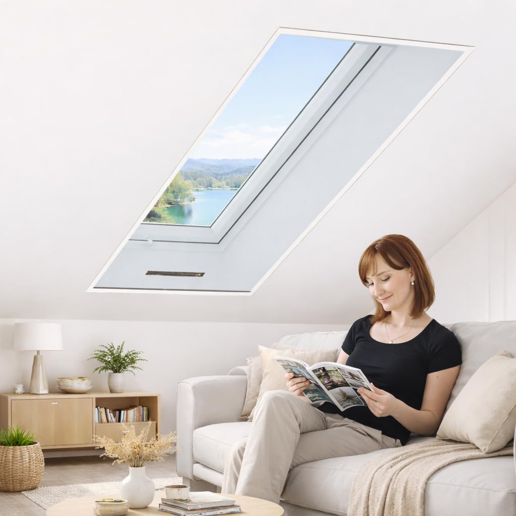 Dachfenster Fliegengitter Teleskop Alu Bausatz - magnetisch bis 110 x 160 cm – ohne Bohren und Sägen