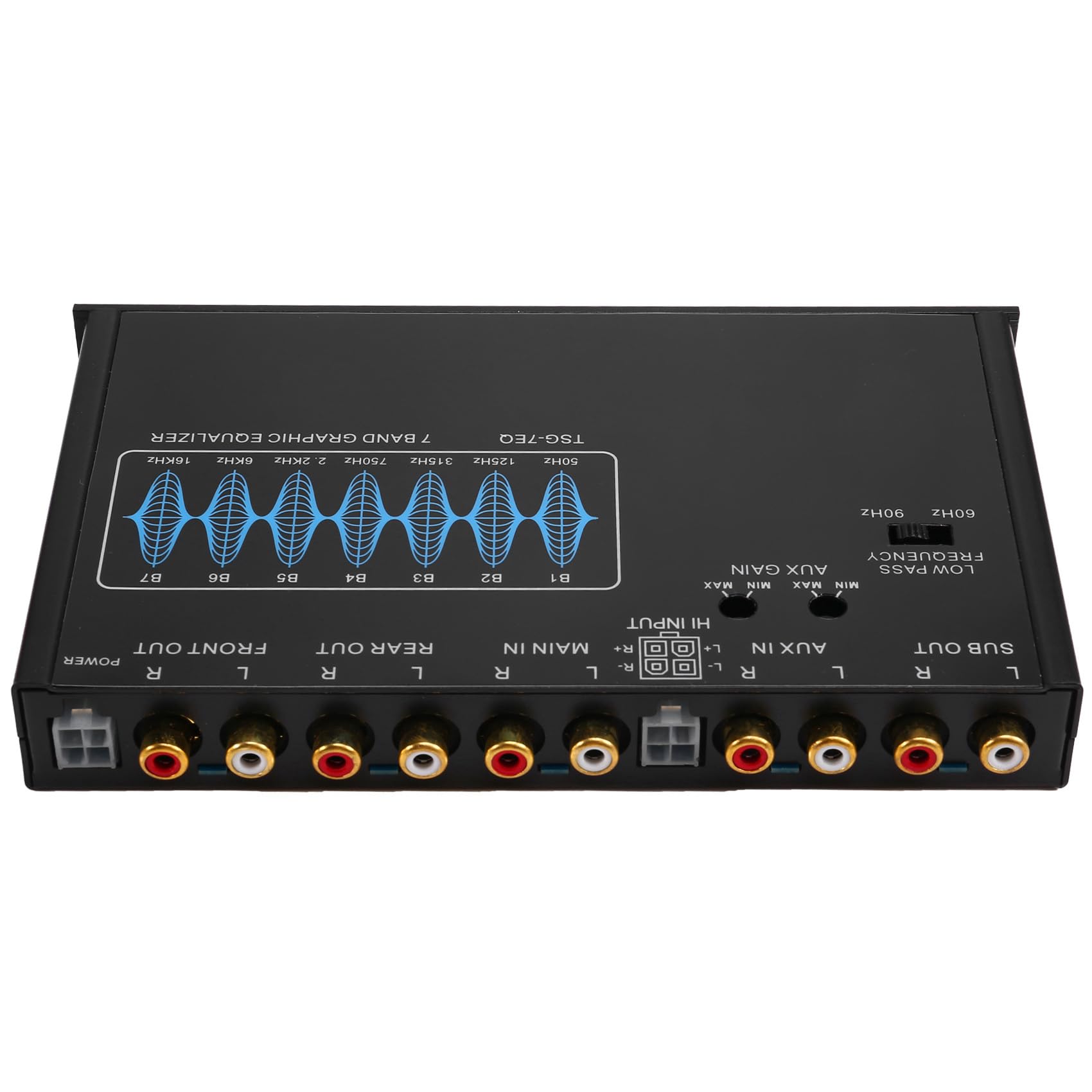 Bloepum 7 Band Car Equalizer Audio EQ Tuning Crossover Amplifier Parametric Car Preamplifier Audio Equalizer +-12dB