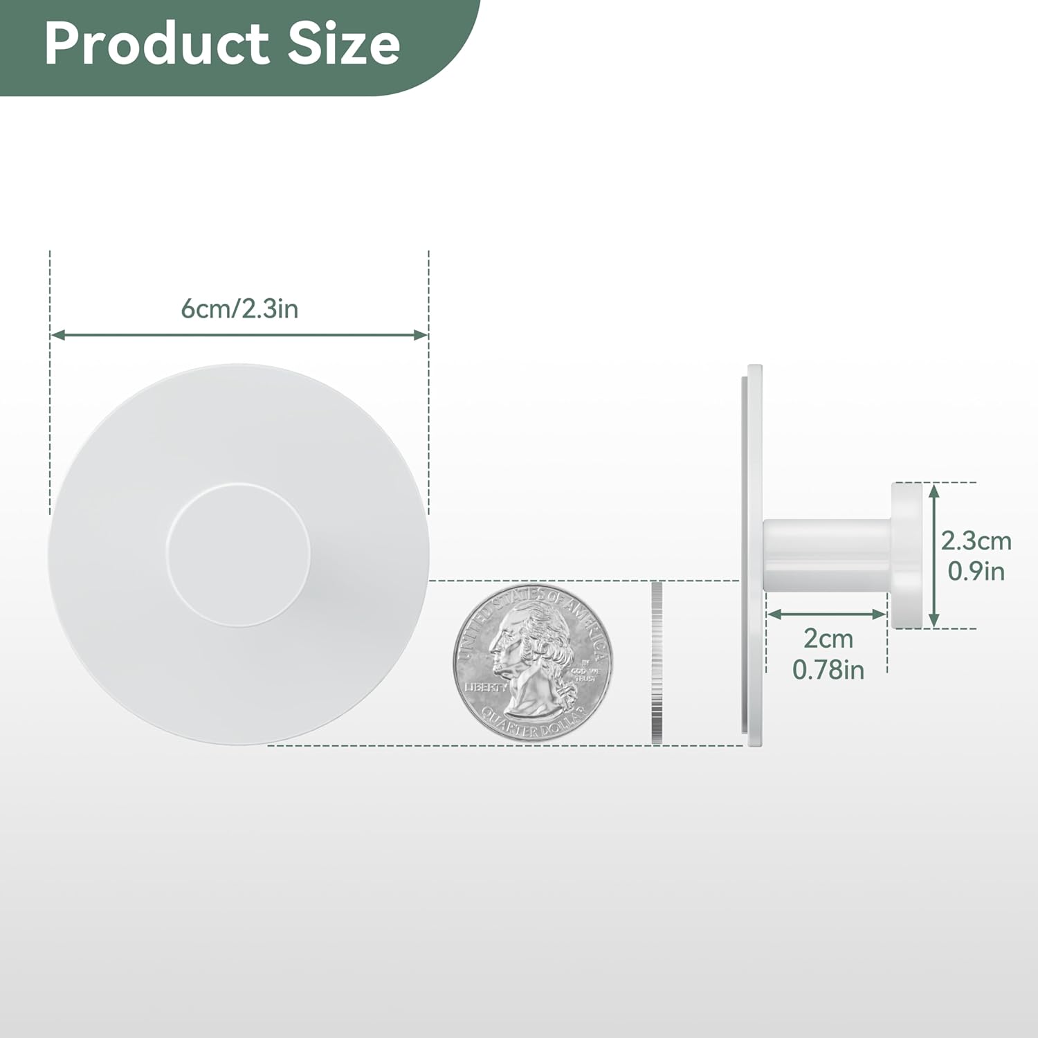 Wall Adhesive Hooks for Towel/Shower - No Damage Stick on Hanging Hook Heavy Duty for Bathroom, Door, Coat, White 6 Pack