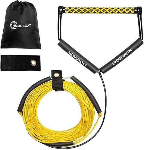 Miniatura 8 de Dyneema - Cuerda de wakeboard de 75 pies, cuerda de wakeboard no elástica y mango de esquí acuático para deportes acuáticos, 4 secciones cuerda