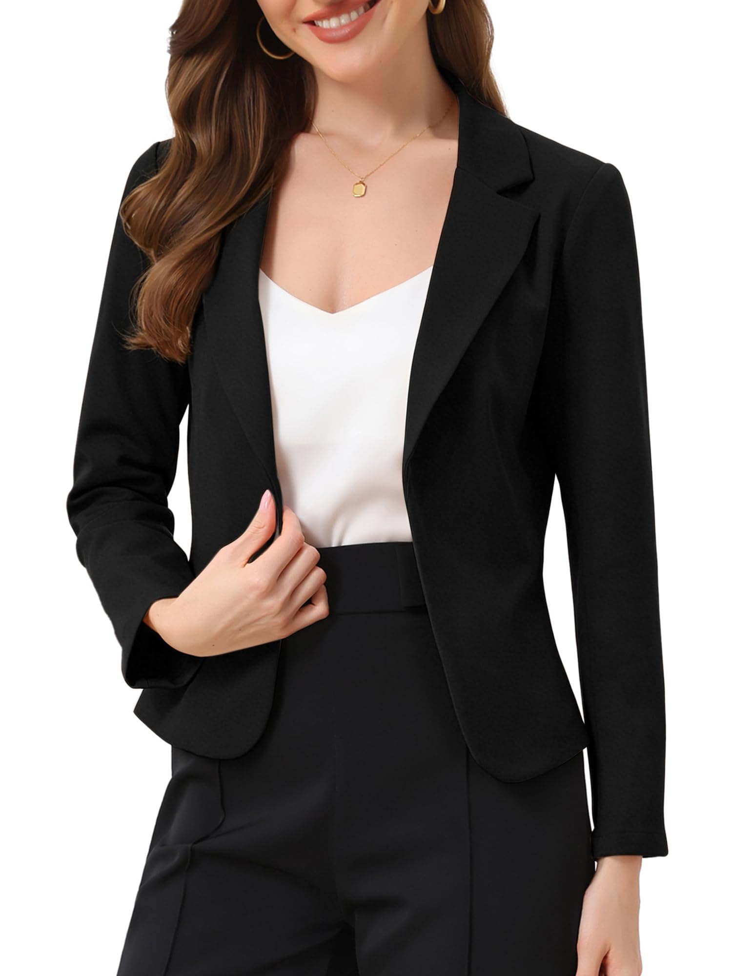 Allegra K Damen Blazer Business Lässige Crop Anzugjacke