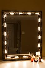 Round Plastic Frame Wall Mount Vanity Or Dressing Mirror Make-Up Led Module Light (Warm White) Set Of 20 Module Or 60 Leds (10 Feet) With Adapter.(Mirror Not Included)
