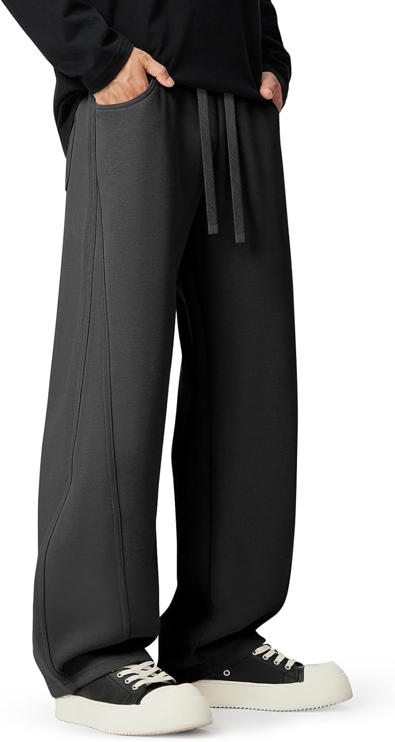 CANGHPGIN Mens Baggy Sweatpants Wide Leg Cotton Sweat Pants for Men Lounge Pant with Pockets - Image 2