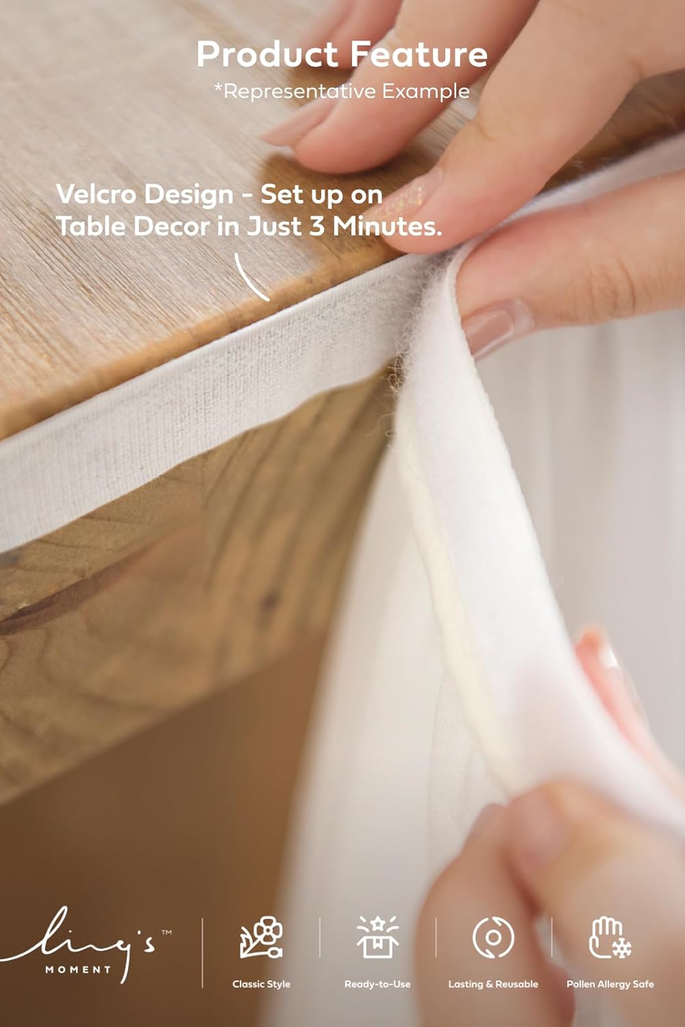 Ling's moment 9FT Blush Chiffon Table Skirt Recycle Use Extra Long Sheer Tablecloth for Backyard Wedding Reception Decorations Birthday Party Cake Dessert Decor