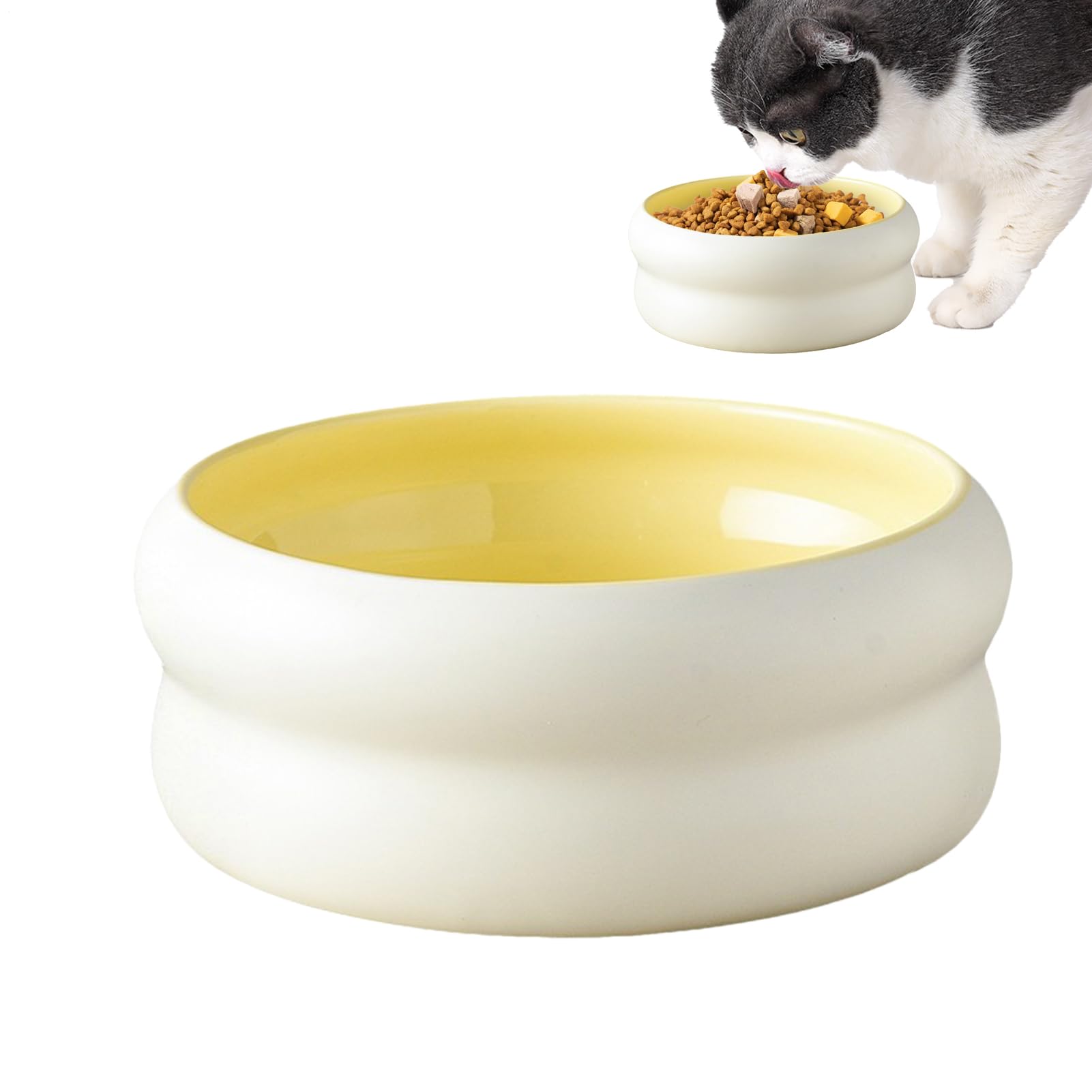 Gamelle à eau en céramique pour chat plat écuelle chaton petit chien