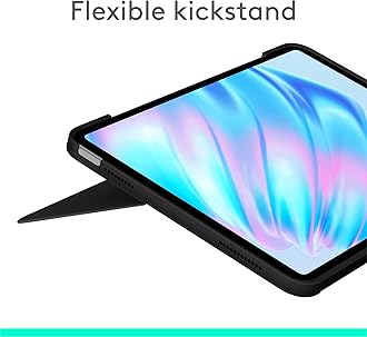 Logitech Combo Touch iPad Air 11-inch (M2 & M3), iPad Air (5th gen) Keyboard Case - Detachable Backlit Keyboard with Kickstand - Midnight Black