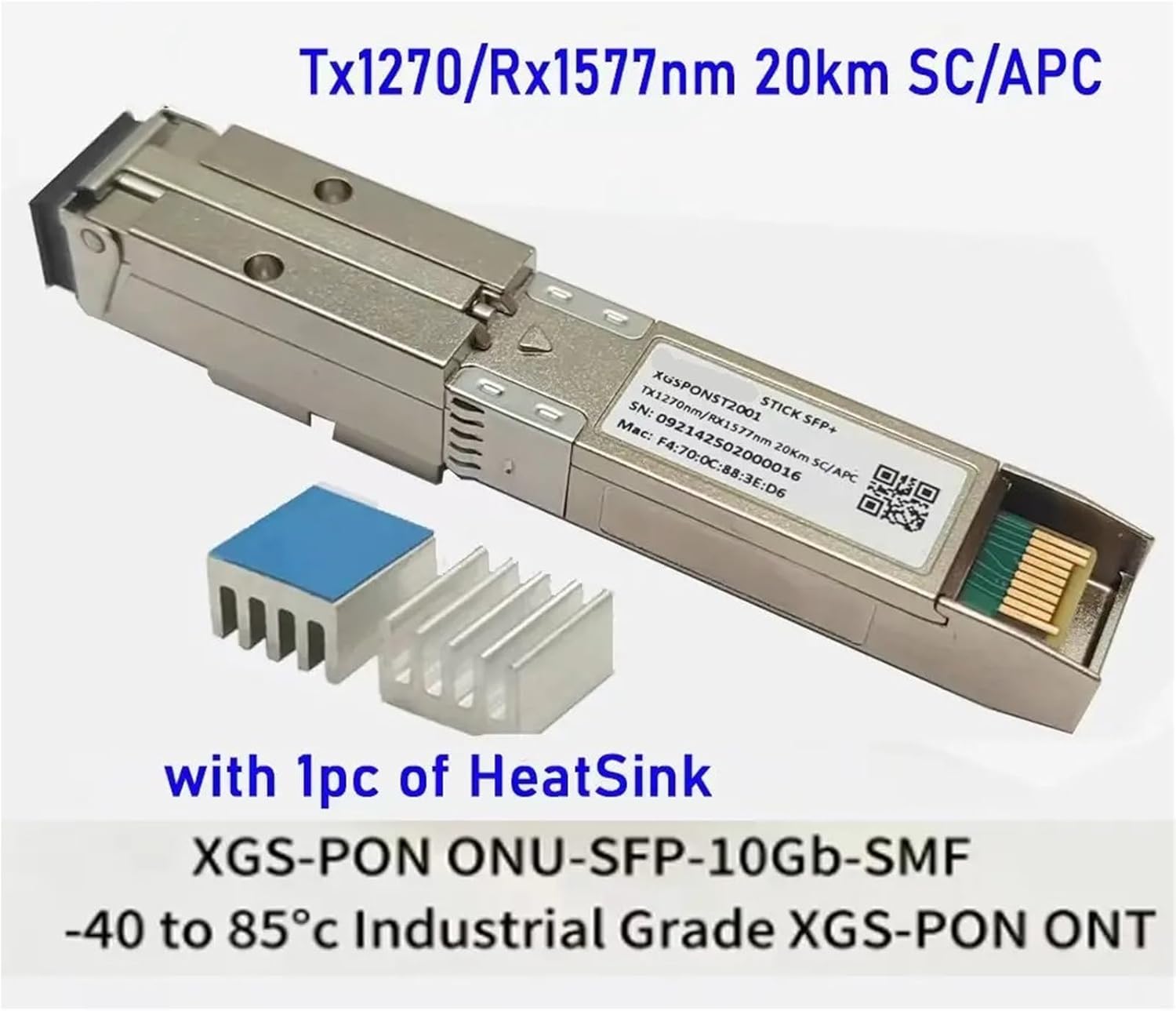 10G+ 1270/1577nm 20KM DOM SMF ONT SC/APC SSH Stick ONU SFP+ Transceiver Stick 8311 Web IP SN(SC APC Firmware 8311)