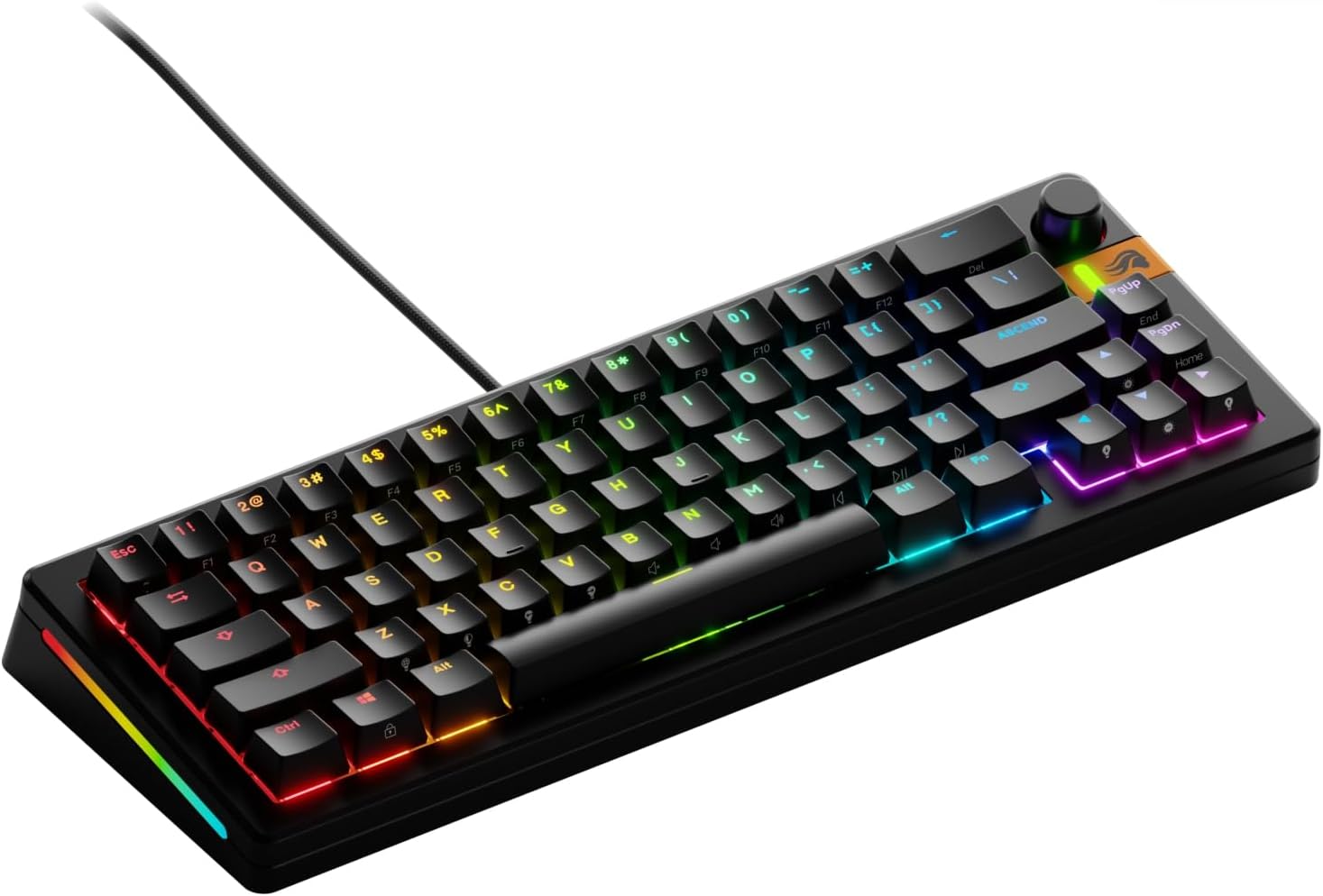 Glorious Gaming - GMMK 3 Rapid Trigger Keyboard, Hall Effect, 8K Polling Rate, MX Mechanical & Magnetic Switches, Hotswappable 65% Keyboard, Modular Gasket System, Doubleshot PBT keycaps (Black)