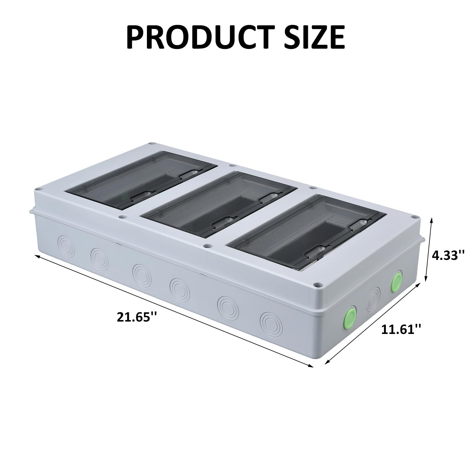 Caja de disyuntor de 36 vías, IP65 impermeable, para interiores y exteriores | Caja de protección de distribución de plástico de aleación de PC/ABS de alta calidad, cubierta transparente para exteriores