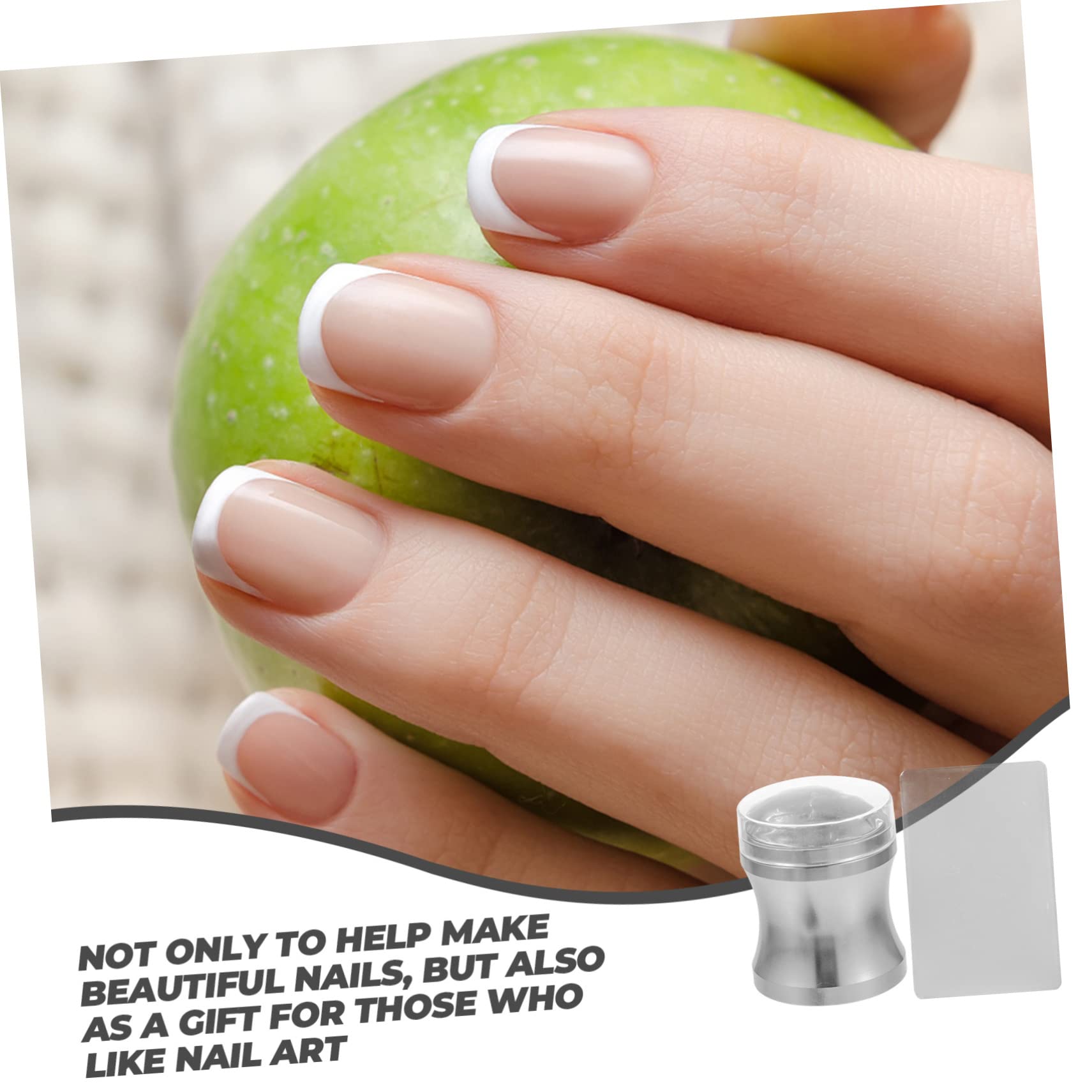 FRCOLOR Juego De 5 Herramientas Para Uñas 50 Placas De Estampación Para Manicura Francesa Estampador De Uñas.