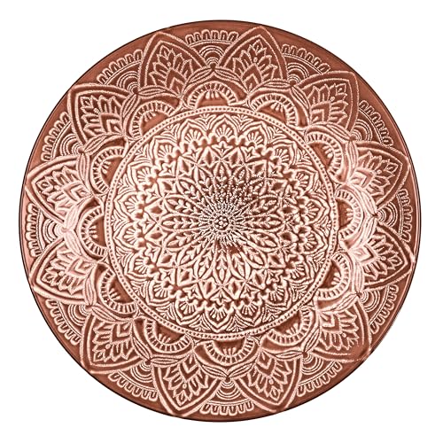 HOME DECO FACTORY - KA0459, Assiette Sahara Terracotta D27 cm - Design inspiré des paysages désertiques, en Terre Cuite Durable, Conçue pour Tous Vos Plats...