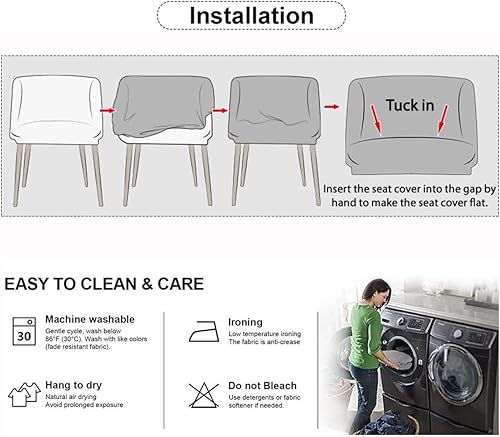 Miniatura 7 de XGANGM Fundas para silla de bar de terciopelo elástico con respaldo redondo de 15 pulgadas de alto, brazos curvados y acento giratorio para cocina,