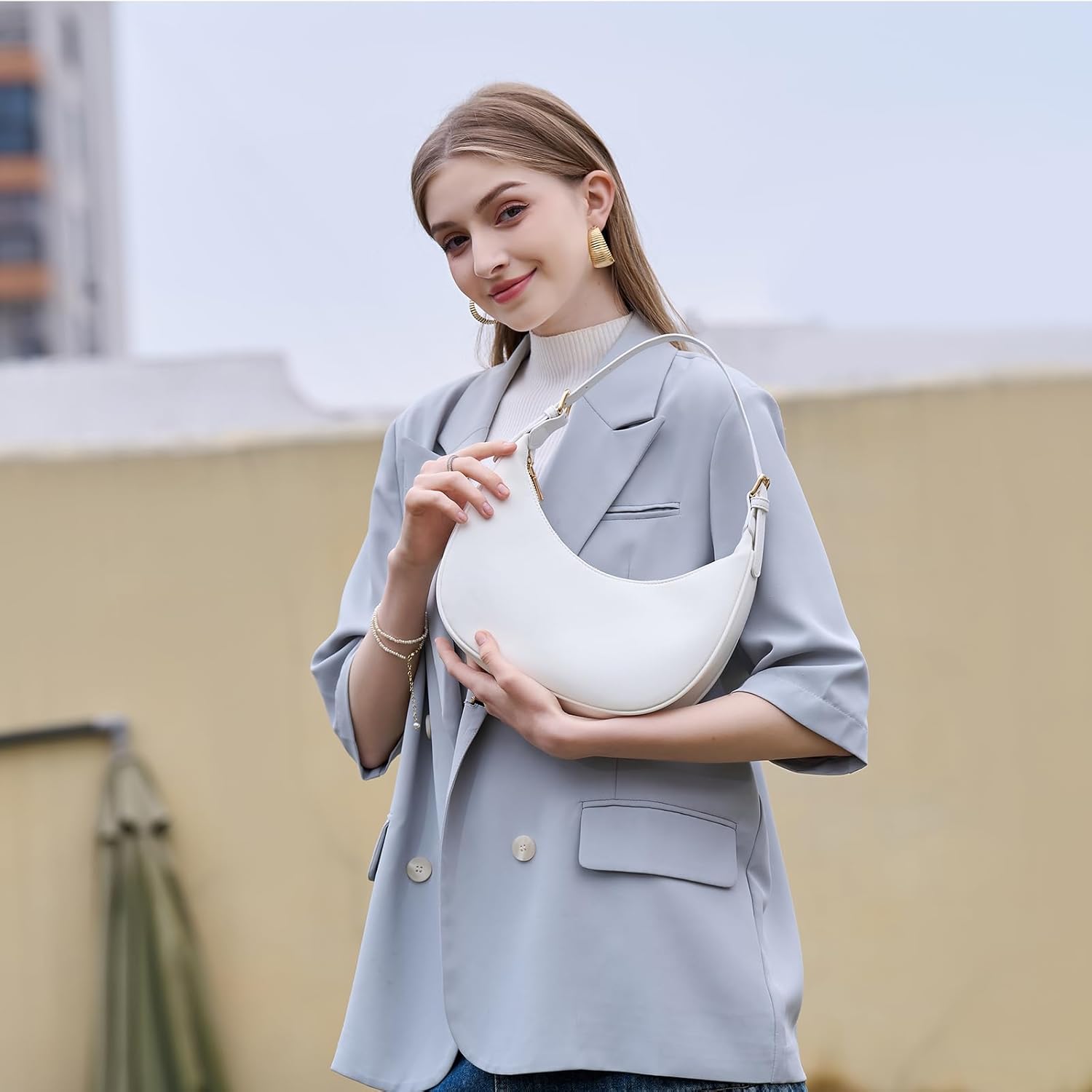 Fashion Small Crescent Underarm Shoulder Bag for Women Trendy Purse Hobo Handbags Clutch Crossbody Bag - Image 2