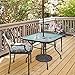 Giantex 32.5‘’ Outdoor Glass Table W/Tempered Tabletop and Umbrella Hole Square Outside Bar Dining Table for Deck Garden Pool Outdoor Furniture Patio Table