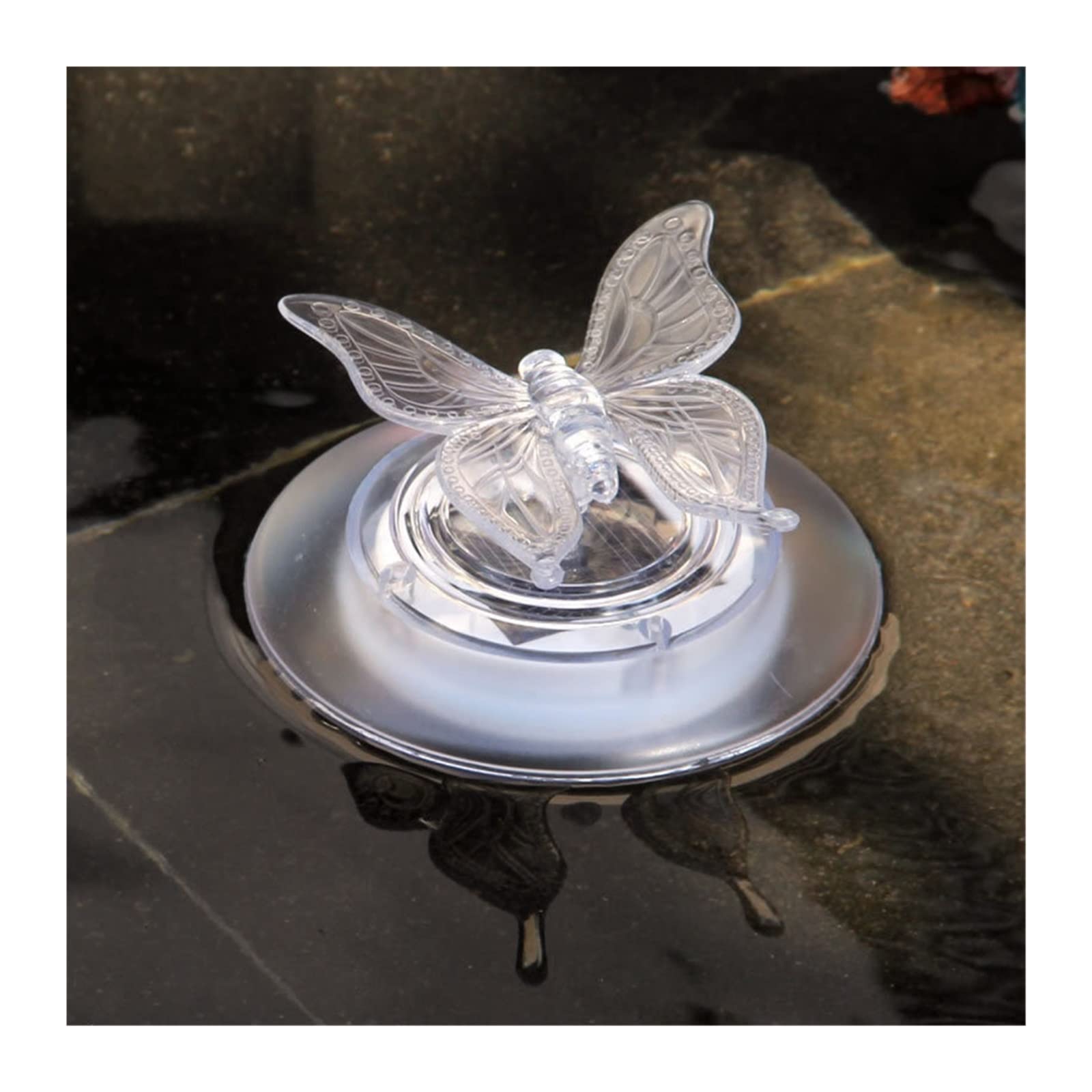 Luce solare galleggiante a forma di libellula Piscina a farfalla notturna Lampada a subacquea Illuminazione da esterno con fontana giardino Basso Consumo Energetico(Butterfly,3PCS)