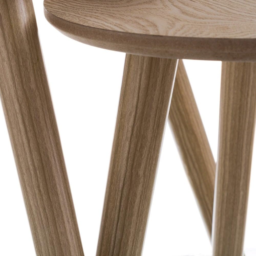 LOLAhome - Set de 2 mesitas Nido auxiliares Redondas laminadas en Tono Natural de 48 y 40 cm de diámetro para salón o despacho