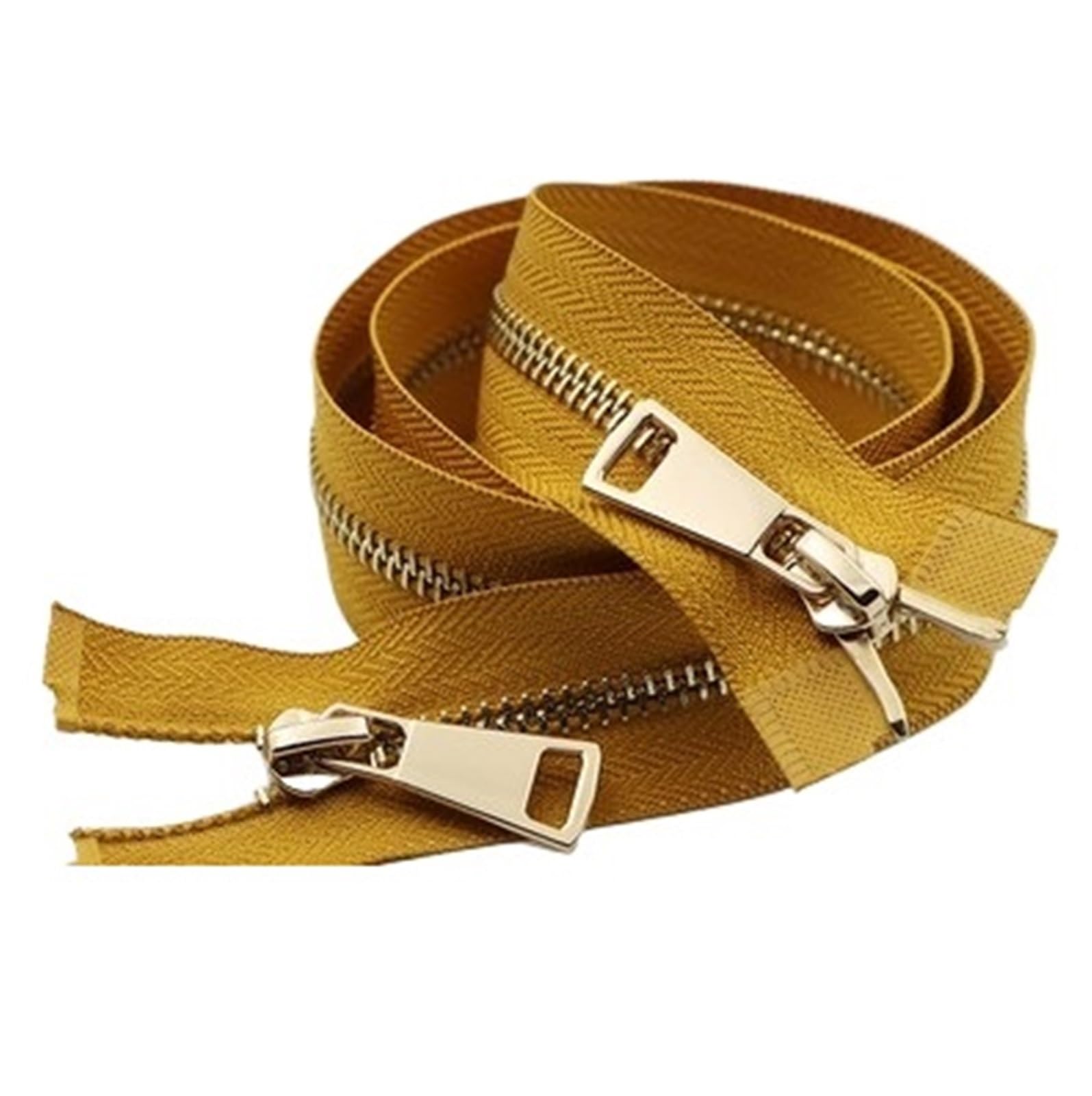 Two Way Separating Zipper, Two Way Separating Zipper Size 5 Multicolor 80cm Metal Gold Teeth Double Sliders(Gold)