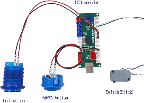 Miniatura 4 de Juego de arcada USB codificador cero retardo Arcade botón Joystick controlador para PC Raspberry Pi MAME