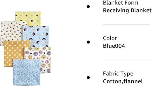 Miniatura 2 de Danica Mantas unisex de franela de algodón para bebé, paquete de 6, 30 x 38 pulgadas (amarillo008, lunares de mono de pato bebé)