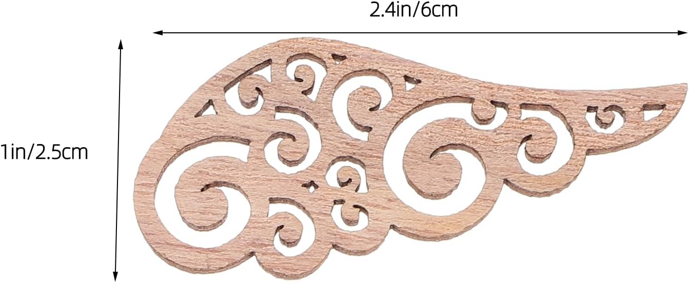 Amosfun 80pcs Angel Wings Unfinished Wooden Wing Cutout Charm Wood Slices Ornament for Birthday Wedding Home Decoration DIY Painting Tags