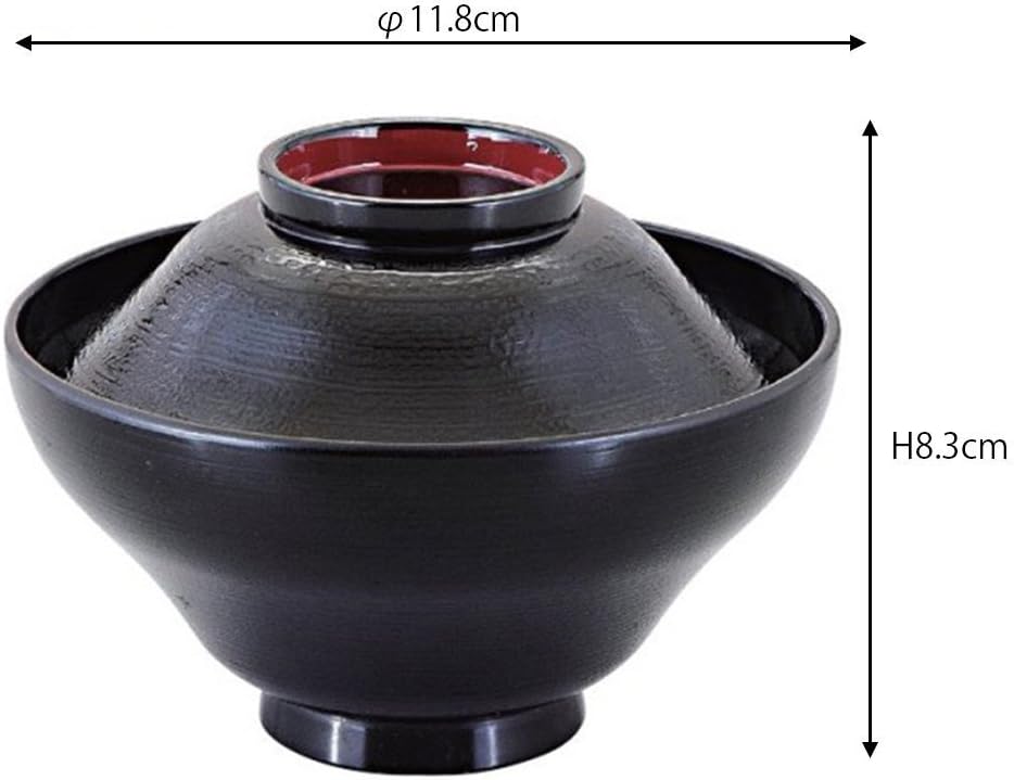 5-238-1 Soup Bowl, Black (Black, φ4.6 x H3.2 inches (11.8 x 8.3 cm), Heat Resistant ABS