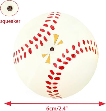 CHIWAVA 4 Pack 2.4 Squeak Latex Puppy Dog Toy Ball Sports Balls Sets Fetch Interactive Toy for Small Dogs