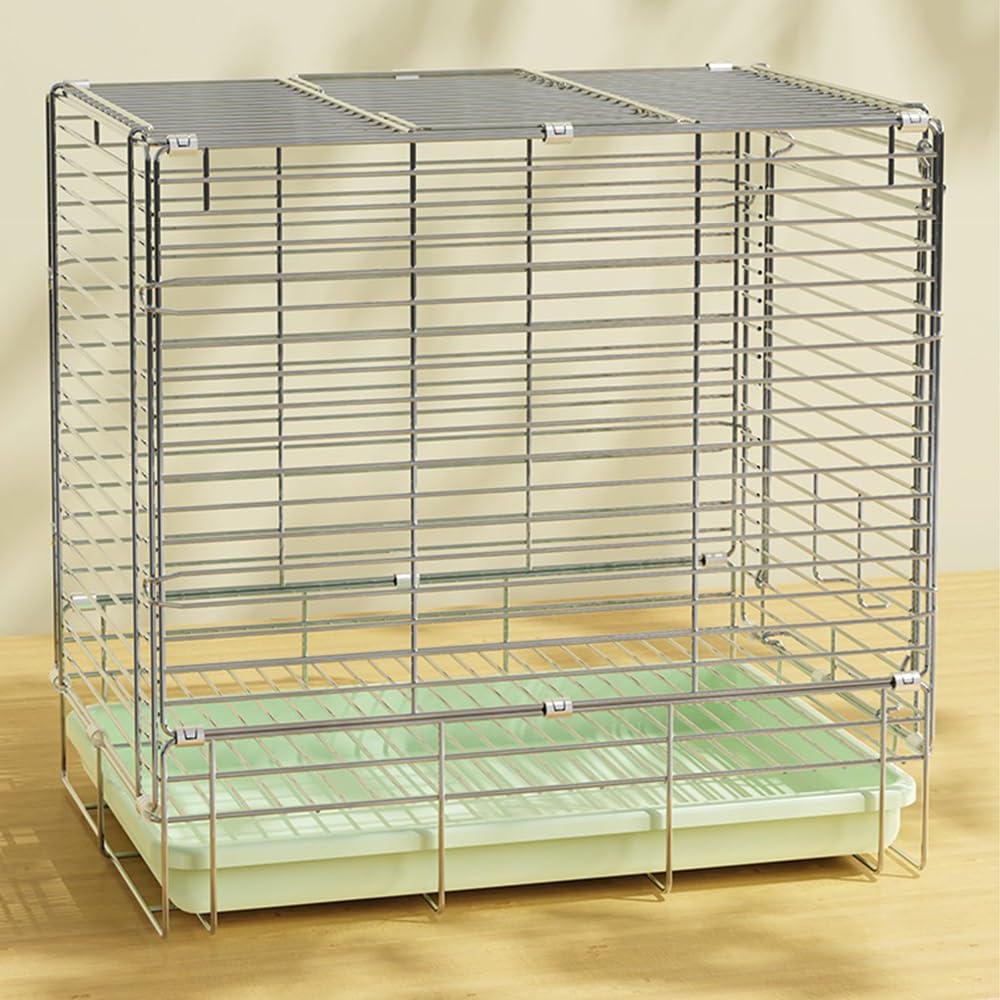 Jaula para pájaros, Jaula para Loros con Bandeja Plegable y Asas Dobles para facilitar la Limpieza y el Transporte de Aves, Ideal para Uso en Exteriores. Jaula de Viaje para pájaros (Blanca)