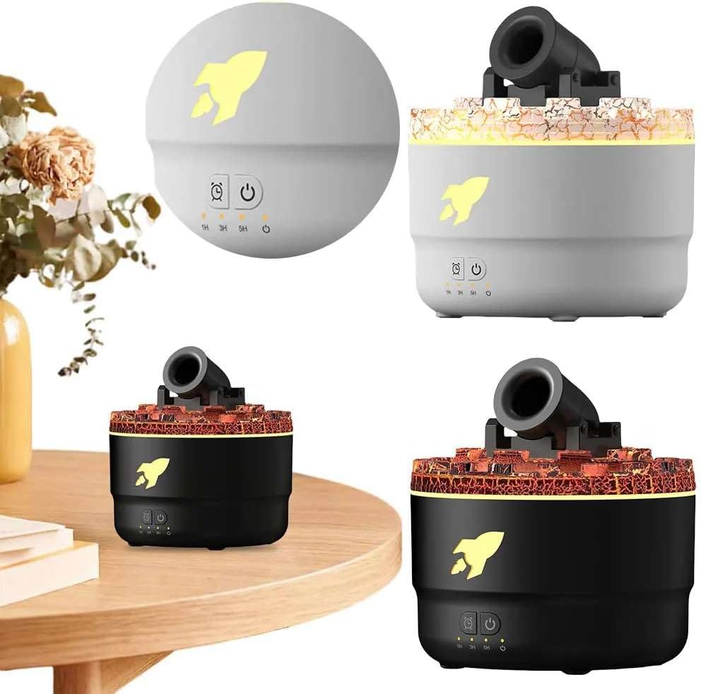 Aromatherapy Diffuser Humidifier: Ultrasonic Cool Mist Cannon Blast Turret Design for Enhanced Relaxation and Home Fragrance